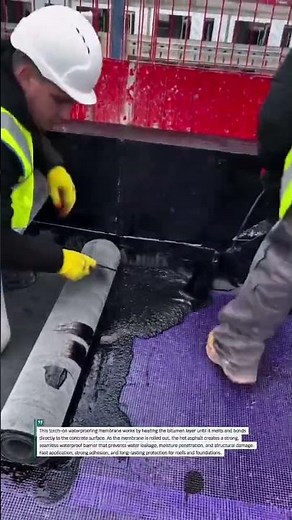 Torch-On Waterproofing Membrane Installation | Roofing Job #Waterproof #Roofing #Construction