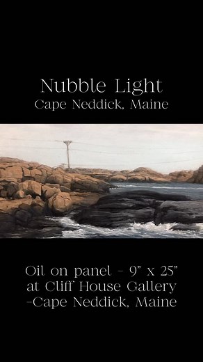 Nubble Light - oil on panel 9” x 25” available at The Cliff House Gallery 591 Shore Road, Cape Neddick, ME by the @vanwardgallery November 6th, 2025 through March 2026 #maineartist #oilpainting #seascapepainting #maineartistsofinstagram #fineoilpainter #jonallanmarshall #cliffhousemaine #vanwardgallery #nubblelight #capeneddick | Jon Marshall - Fine Art