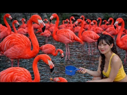 This Flamingo Farm Feeds Hundreds at the Same Time
