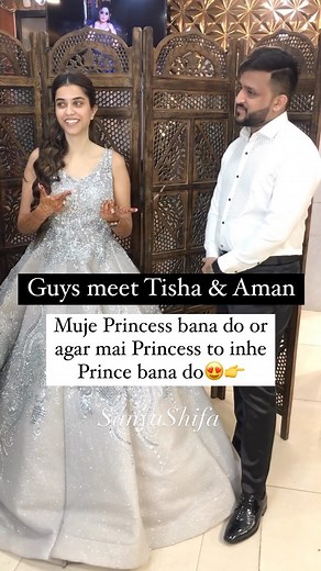 Tisha & Aman to look like Princess & Price for their Engagement 😍👉 Part 1 . Stay tuned for Part 2❤️ Makeover @sanyashifa . #couplegoals | Makeovers By Sanya and Shifa