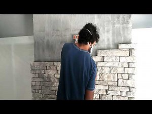Stone Veneer Installation on Indoor Fireplace