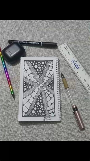 How to draw easy zen doodle drawing ✨️ #doodleart #zentanglelegend #art #design #mindfulness #viral