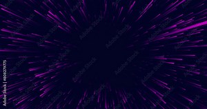 Hyperspace jump through the stars into space. Animated background of pink particles lines forming a tunnel. bright neon hyper speed jump to another universe with speeding light trails Stock Video