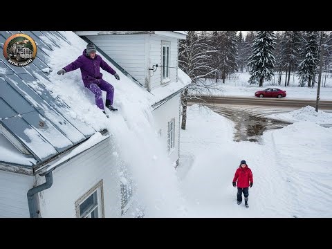 Idiot Snow Removal: Massive Roof Avalanche | Extreme Dangerous Plow Truck Fails #9
