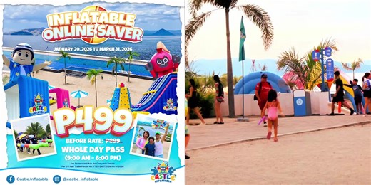 CASTLE INFLATABLE – FEBRUARY ONLINE SAVER PROMO🏊 🌟 Make a Splash and Conquer the Castle! Enjoy a whole day of fun at Castle Inflatable, featuring exciting inflatable obstacle zones and unlimited swimming in the Infinity Pool, all while enjoying a breathtaking Taal Lake view—perfect for families, barkadas, and thrill-seekers of all ages. ✨ What’s Included: • Whole-day access to Castle Inflatable obstacle courses • Unlimited swimming in the Infinity Pool 🚫 Note: J Castles park admission is not 