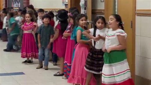 Birdwell students kick off Hispanic Heritage Month with traditional dance called ‘La Raspa’
