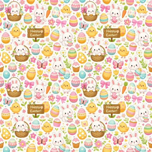Trendy Easter Seamless Pattern - Digital Download - Etsy