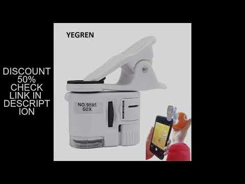 Universal Clip Microscope 60X LED Jewelry Magnifying Glass Focusing Adjusted Pocket Microscope with