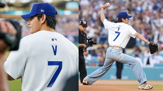 “OT7 forever” – Internet reacts to BTS’ Taehyung’s No.7 jersey at Dodgers first pitch amidst viral fan-made ‘95 customized shirts