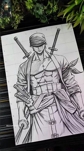 How To Draw Roronoa Zoro 🔥From One Piece ✍️ #shorts #zoro #roronoazoro #anime #onepiece #drawing