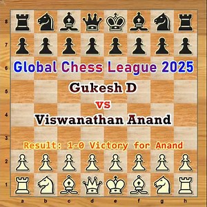 8.7K views · 106 reactions | Anand Turns Back the Clock! ⭐  Viswanathan Anand vs.  Gukesh D  Tech Mahindra Global Chess League 2025  December 16, 2025 ♟️ Opening: Sicilian Defense (Kan / Hedgehog-style structure)  Elo Ratings:  Viswanathan Anand (2727) vs.  Gukesh D (2692)  Result: 1-0 Victory for  Viswanathan Anand #ViswanathanAnand #GukeshD #GlobalChessLeague #Chess | The Pawn | Facebook
