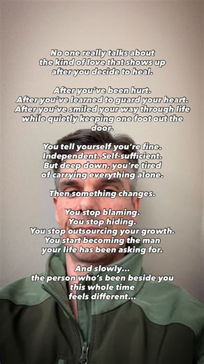 Dr. Chris Wasson on Instagram: "Not because she changed. But because you did. The conversations soften. The tension eases. The room feels safer. The laughter comes back. At first, it’s unfamiliar. You almost pull away. Not because it’s wrong— but because you’ve never felt this steady before. And that’s when it hits you: This isn’t luck. This isn’t fate. This is what love feels like when a man finally comes home to himself… …and realizes he never had to go anywhere to find her. The love you want 