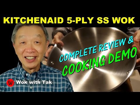 Review of the KITCHENAID 5-PLY 15 IN Stainless Steel Wok with seasoning tips and cooking demo
