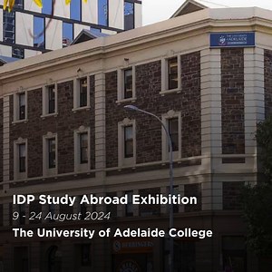 📢 The University of Adelaide College is joining us at our IDP Study Abroad Exhibition. Why The University of Adelaide College❓ ✅ The University of Adelaide College is the preferred pathway provider to the University of Adelaide – a prestigious Group of Eight and in the top 1% of universities worldwide. ✅ The University of Adelaide College is ranked 1 for Overall Student Satisfaction in Australia (2020 Australian English Language Barometer (ELB)). ✅ The college offers University of Adelaide path