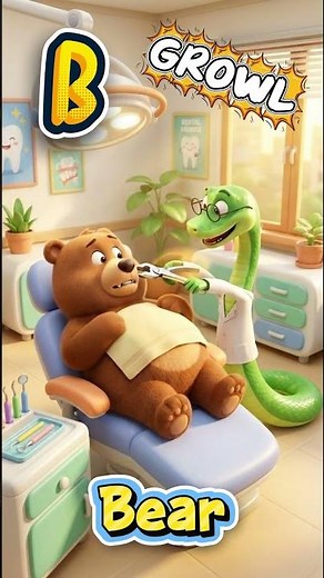 A B C D Alligator Bear Cat Dog | Less Candy, Strong Teeth! 🦷🐍 Kids Dental Song