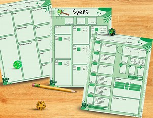 Custom Nature Themed Fillable D&D 5e Character Sheet - Etsy UK