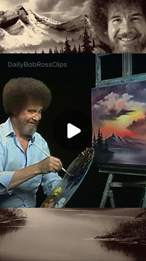 @dailybobrossclips | Daily Bob Ross Clip: Day 49 Episode: Sunset Aglow #bobross #bobrosspainting #bobrossquotes #painting #art #asmr #happylittletrees... | Instagram