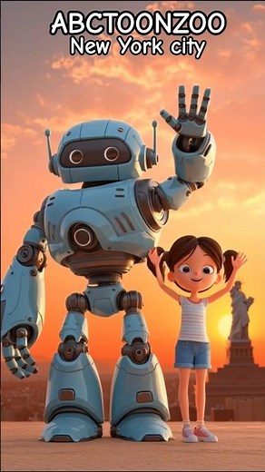 ROBOT SAM LOST IN NEW YORK! 🏙️✨ | FRENDSHIP STORY | ABCTOONZOO | #shorts #cartoon #kids #usa #robot