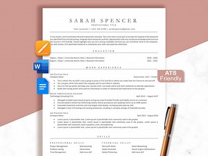 Modèle de CV compatible avec Google Docs, Word et Pages, modèle de CV compatible avec ATS, modèle de CV professionnel pour cadres - Etsy France