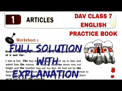 dav class 7 English Practice Book Chapter 1 Articles Solution | EDUMAGNET
