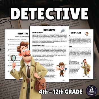 Detective Reading Comprehension | Career Exploration Worksheet