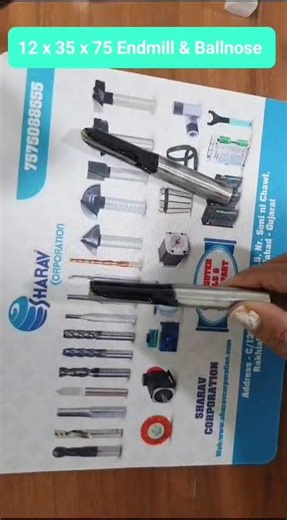 Brazed Carbide Endmill & Ballnose 12*35*75 CNC Router Bit Sharav Corporation
