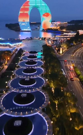 Stunning Illuminated Structure with Colorful Lights