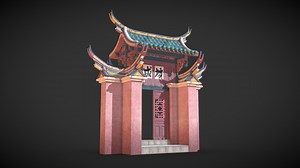 Chinese Temple Gate - 3D model by mattwells3d