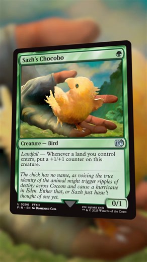 I animated this Chocobo card from the Final Fantasy x Magic: The Gathering crossover 🐤💛 Fully rigged and animated in After Effects using Duik. Original artwork by @domenicocava11 #animation #aftereffects #mtg #finalfantasy #chocobo