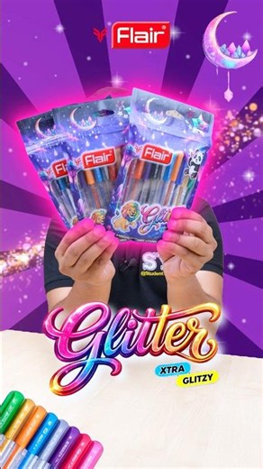 ✨ Best Glitter Gel Pens for Smooth Writing | Flair Xtra Sparkle Gel Pen 🌈 #Shorts #SYShorts 1034