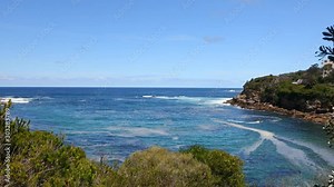 Bondi to Coogee Walk close to Gordons Bay. Famous hiking path in New South Wales, Sydney, Australia.