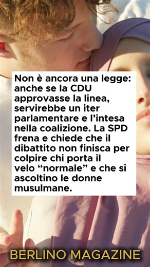 Berlino riapre il dossier burqa. L’ala femminile della CDU vuole un divieto nazionale del velo integrale negli spazi pubblici, mettendo nel mirino burqa, niqab e coperture simili. La spinta nasce dentro l’Unione e punta al congresso CDU del 20–21 febbraio: l’idea è che in strada, nei servizi e nei luoghi di interazione il volto scoperto sia una base minima di convivenza. Nel testo compaiono anche due parole chiave politiche: autodeterminazione femminile e sicurezza, perché l’identificazione dive
