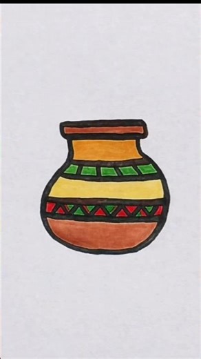 Easy Clay Pot Drawing 🏺 | Simple Pot Drawing for Beginners | Cute Art Shorts