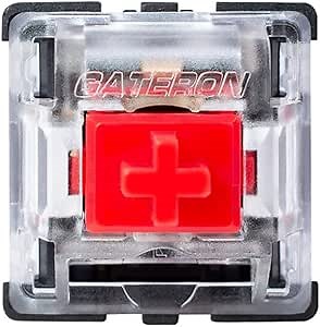 Granvela KS-8 Red Switches for Mechanical Keyboards, Linear 3-pin Black-Shell,Cherry MX Compatible-Pack 20