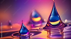 Abstract water a drop falling into the water, feezed motion, zoom-in