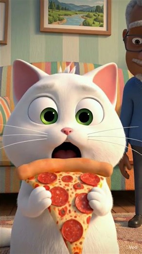 “Sneaky Cat Steals Pizza 😂🍕”