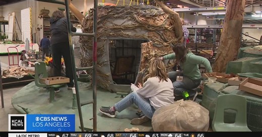 Preparing the iconic floats for the historic Rose Parade
