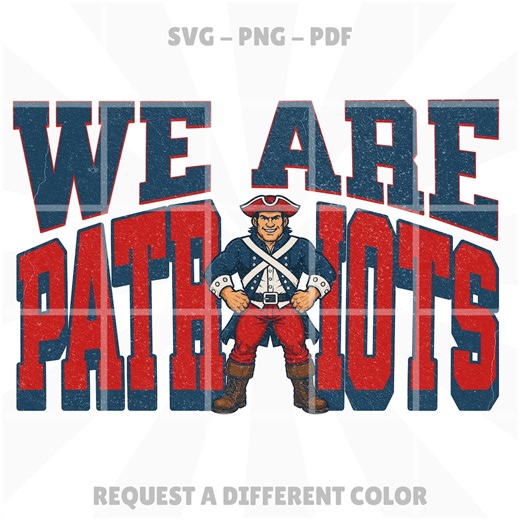 Patriots Mascot Design: Red White Blue School Spirit Graphic (SVG, PNG, PDF) - Etsy
