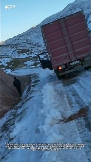 ❄️ Truck Snow Rescue! Life-Saving Trick for Icy Roads 🚛
