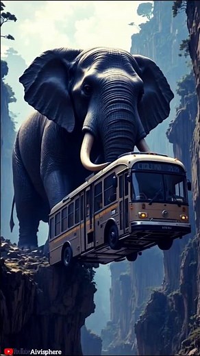 Giant Elephant Saved a Falling Bus 😱🔥 viral elephant animation #alizasehar