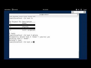 Taskwarrior - Löschen von Aufgaben