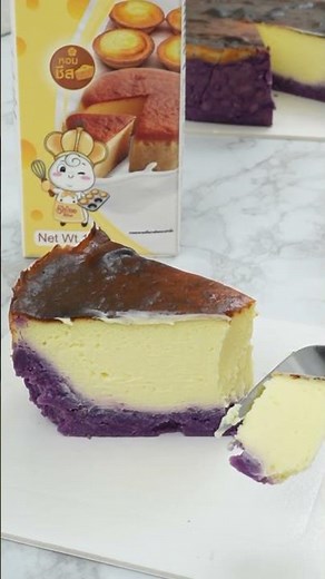 ชีสเค้กหน้าไหม้มันม่วง เนื้อเนียนละมุน อร่อย ทำง่าย #ชีสเค้กหน้าไหม้