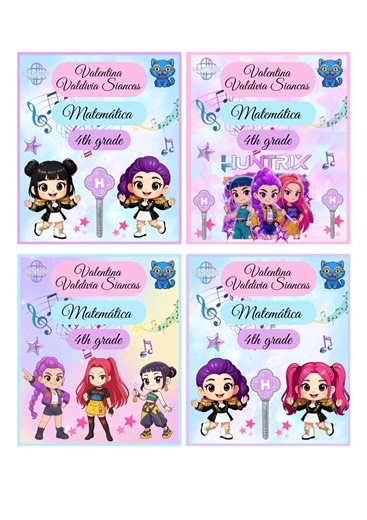 KPOP Demon Hunters Etiquetas Escolares, Stickers Escolares Para Cuadernos, School Label Template, K-pop Back to School, Notebook Cover Kpop - Etsy