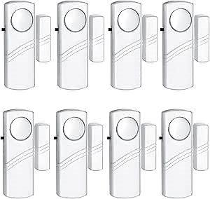 Security Door Window Alarm, Wireless Sensor Door Window Burglar Alarm, Door Alarms for Kids Safety, Easy Installation Doorbell Alarms for Office House Window Pool (8 Pack)