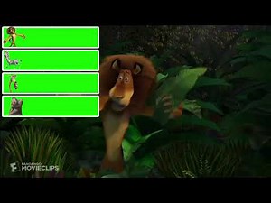 Madagascar (2005) What a Wonderful World Scene with healthbars