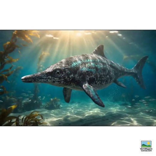 Stunning Ichthyosaur Photoreal Canvas Reveal