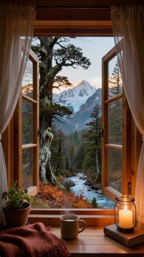 One Minute Window Chill — Patagonia River and Birds