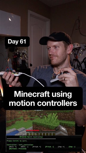 Brenden Vogt on Instagram: "Day 61: Minecraft with Motion Sensors Today we are controlling minecraft with motion sensors. Here I am using two Esp32 micro controllers sending data over usb. The left controller is controlling WSAD on the pitch and roll axis, and the right controller is using the pitch and yaw axis to control the mouse movements. In order to control the mouse movements for games like minecraft you need to emulate a mouse by acting as an Human Interface Device or HID. Older Esp32 mi