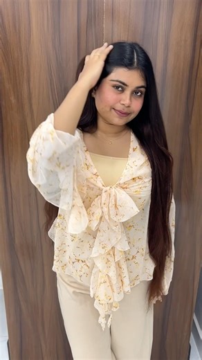 Ruffle top flowy beecy vibes georgette fabric under500 stylish modest unique pattern premium tophaul