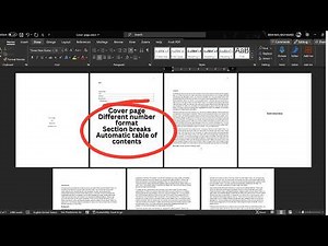 How to format a thesis cover page, section break, different numbers and automatic table of contents